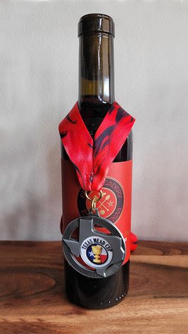 A bottle of award winning cherry mead from Elgin Meadery.